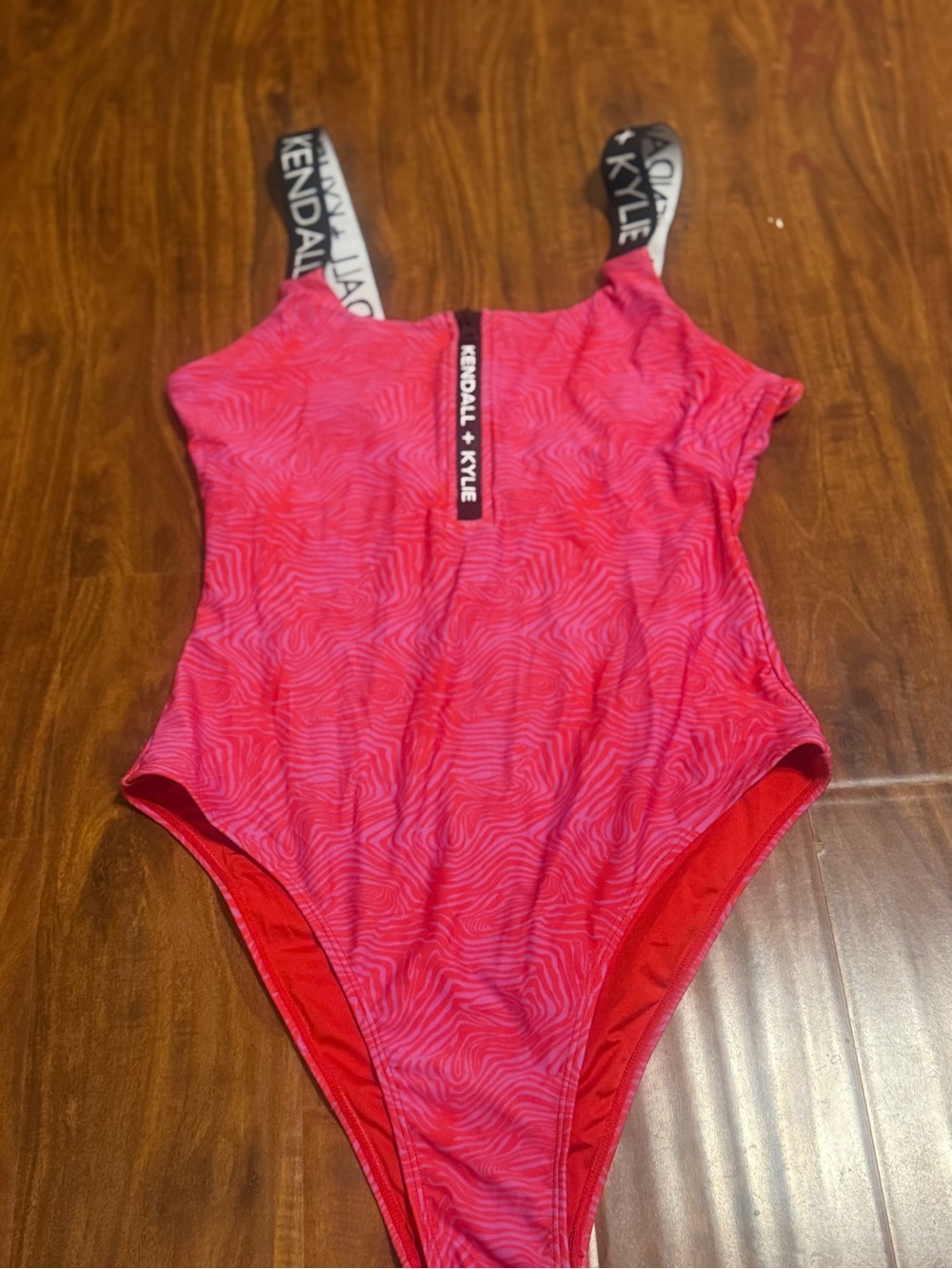 Kendall & Kylie Pink Zebra One-Piece Swimsuit